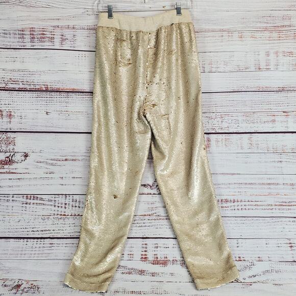 Anthropologie HEI Sequin Pants Sz S Sparkle Jogger Stretch Club Holiday Parrty - Picture 3 of 12